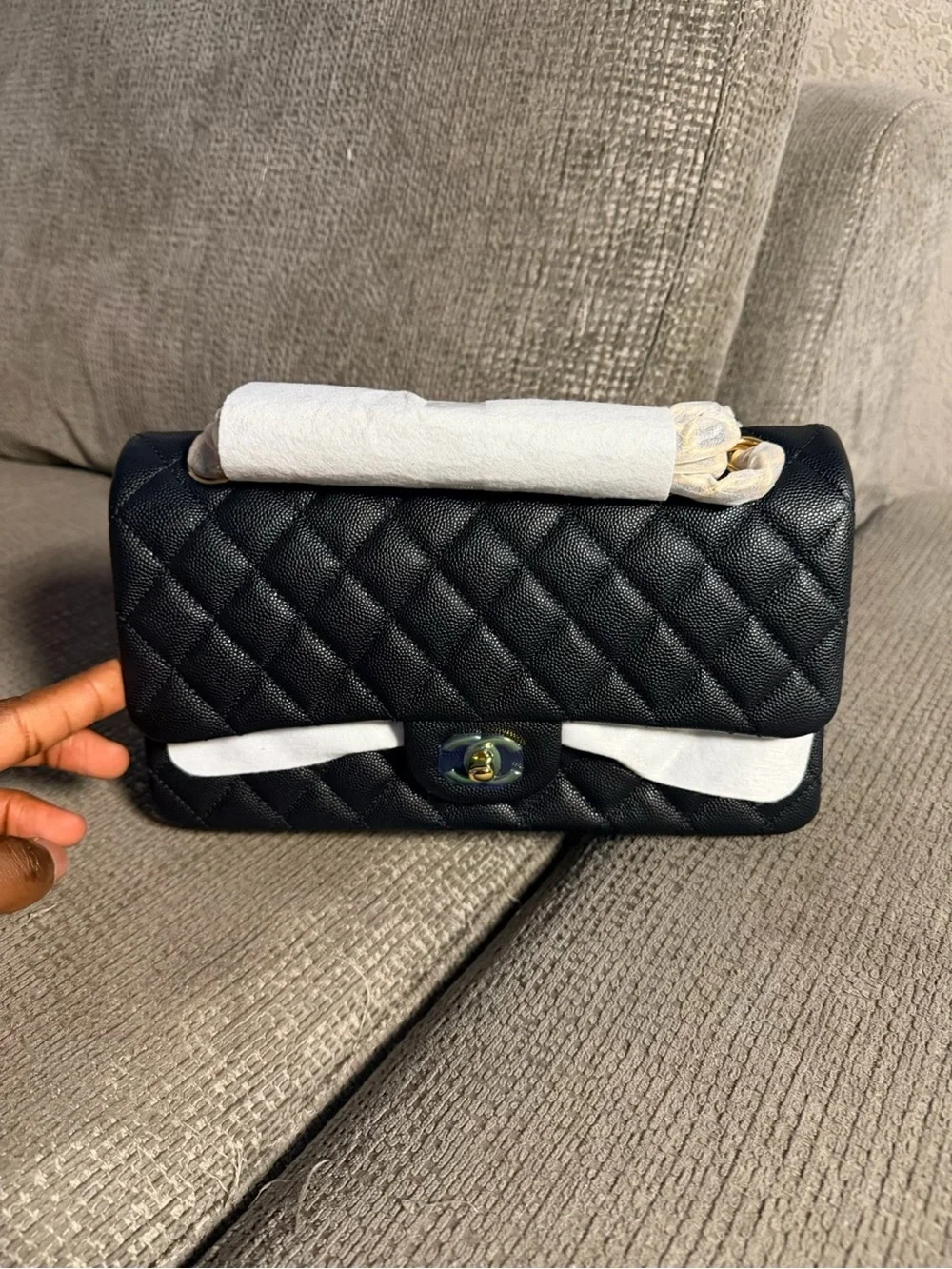 CHANEL Black Quilted Shoulder Bag with Gold-Tone Hardware